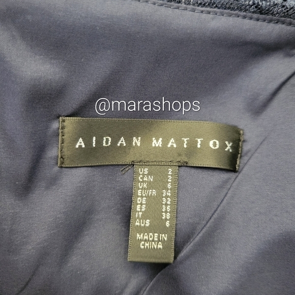 Aidan Mattox Sequined Box Neck Fit & Flare Dress - Picture 6 of 6